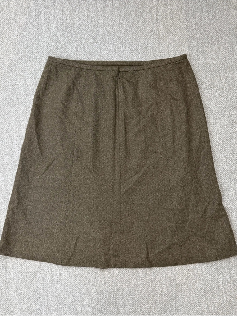 Vintage Lands’ End Wool Cashmere Herringbone Skirt 16 Old Money Equestrian - Picture 3 of 9